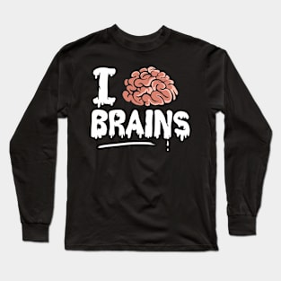 I Love Brains, Halloween Teacher Long Sleeve T-Shirt